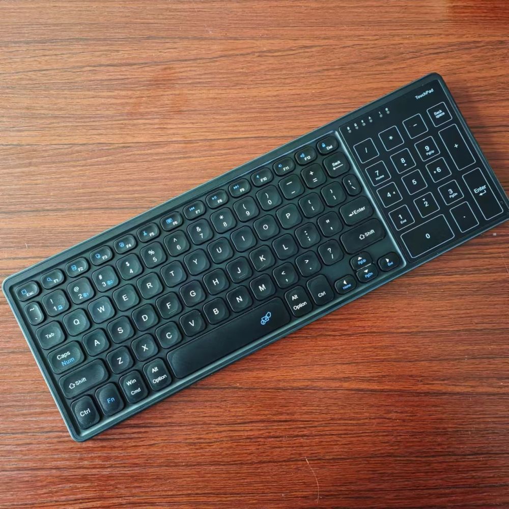 Backlit Wireless Keyboard with Touchpad and Rechargeable Battery