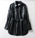 Women's High Waist Lace-Up PU Jacket