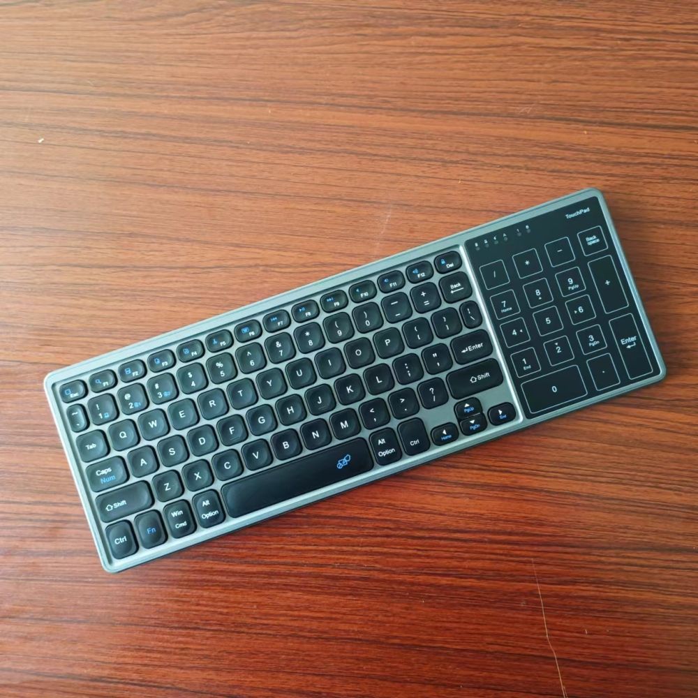 Backlit Wireless Keyboard with Touchpad and Rechargeable Battery